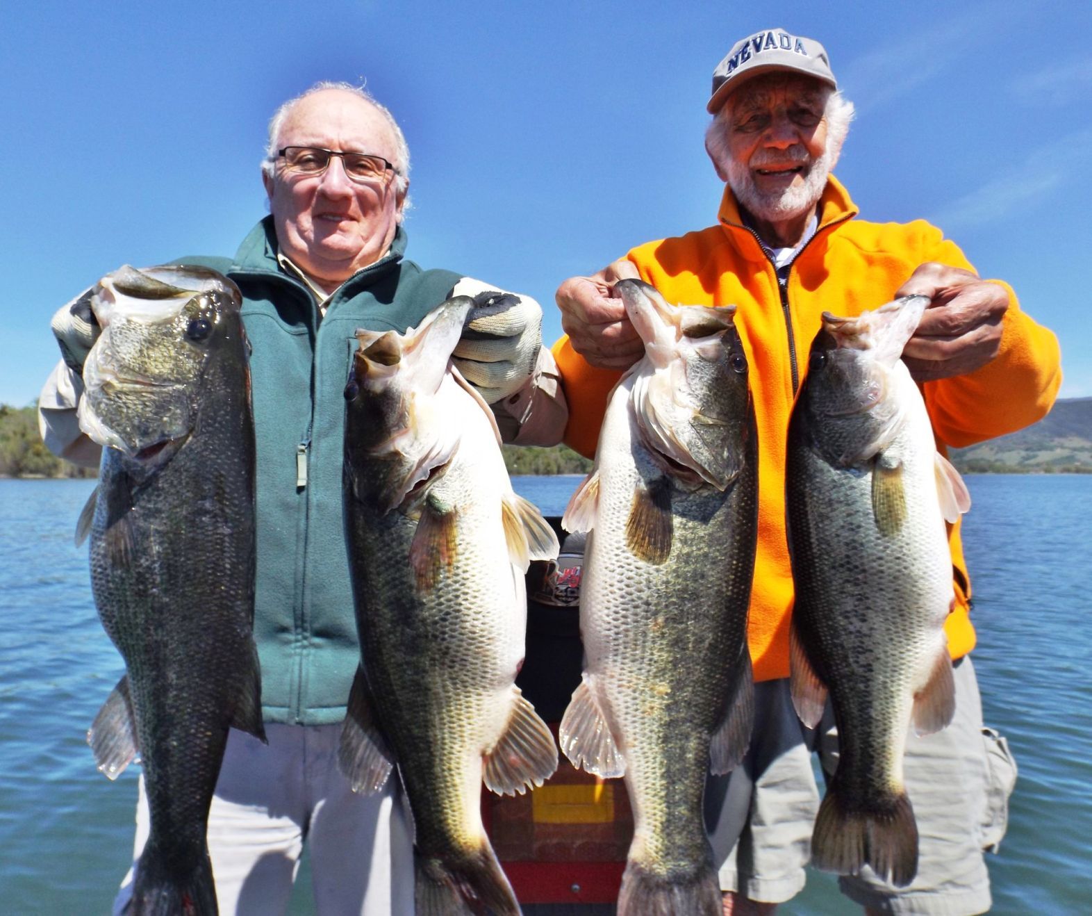 Press and Ryan with four bass, April 2016